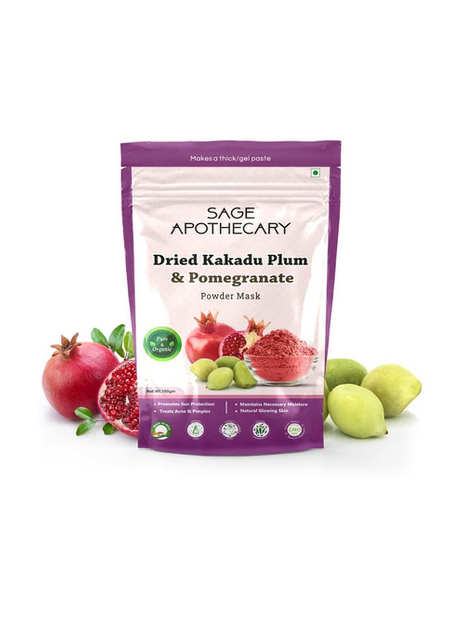 Sage Apothecary Dried Kakadu Plum & Pomegranate Powder Mask - 100 gm