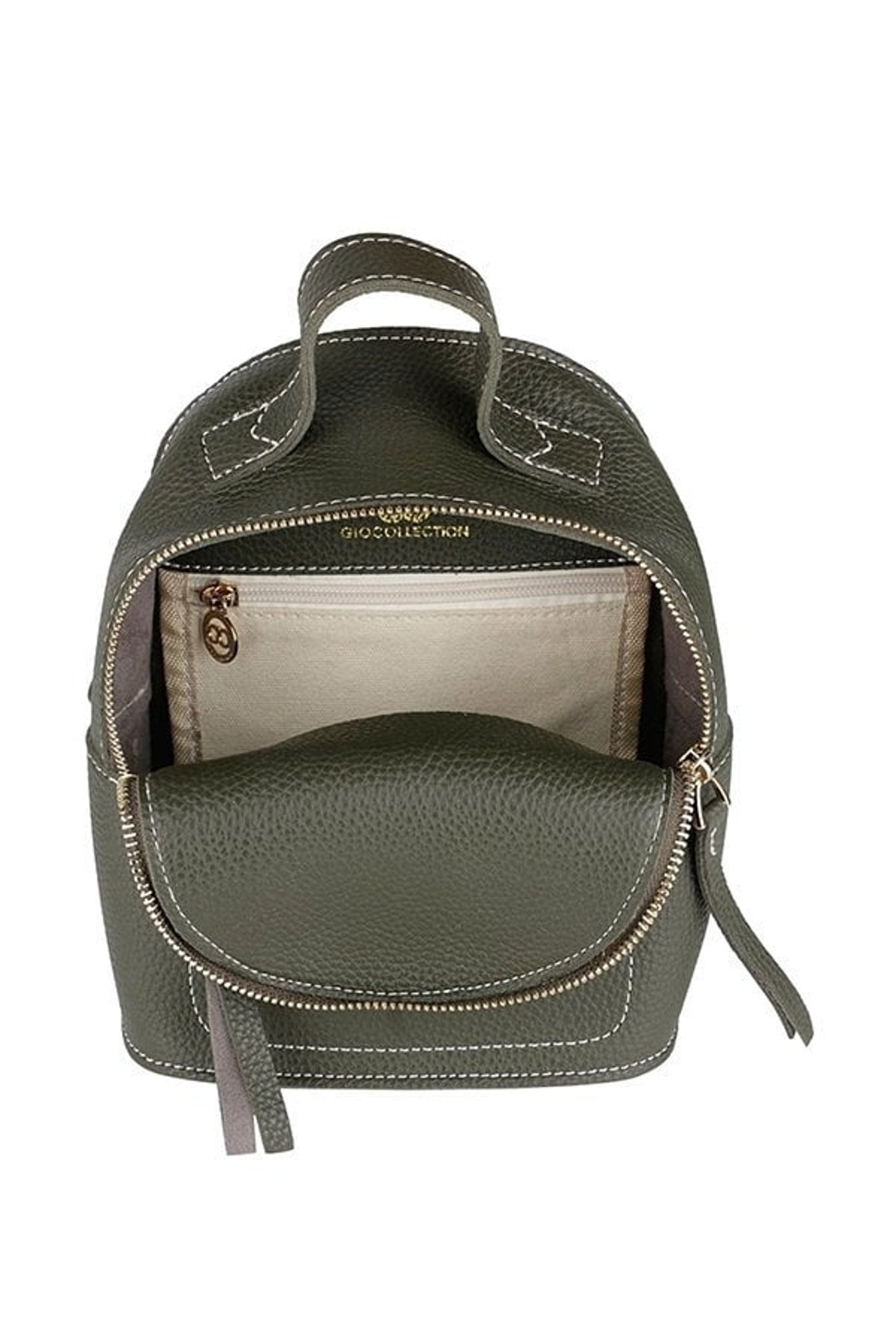 Gio Collection Olive Green Stitched Backpack