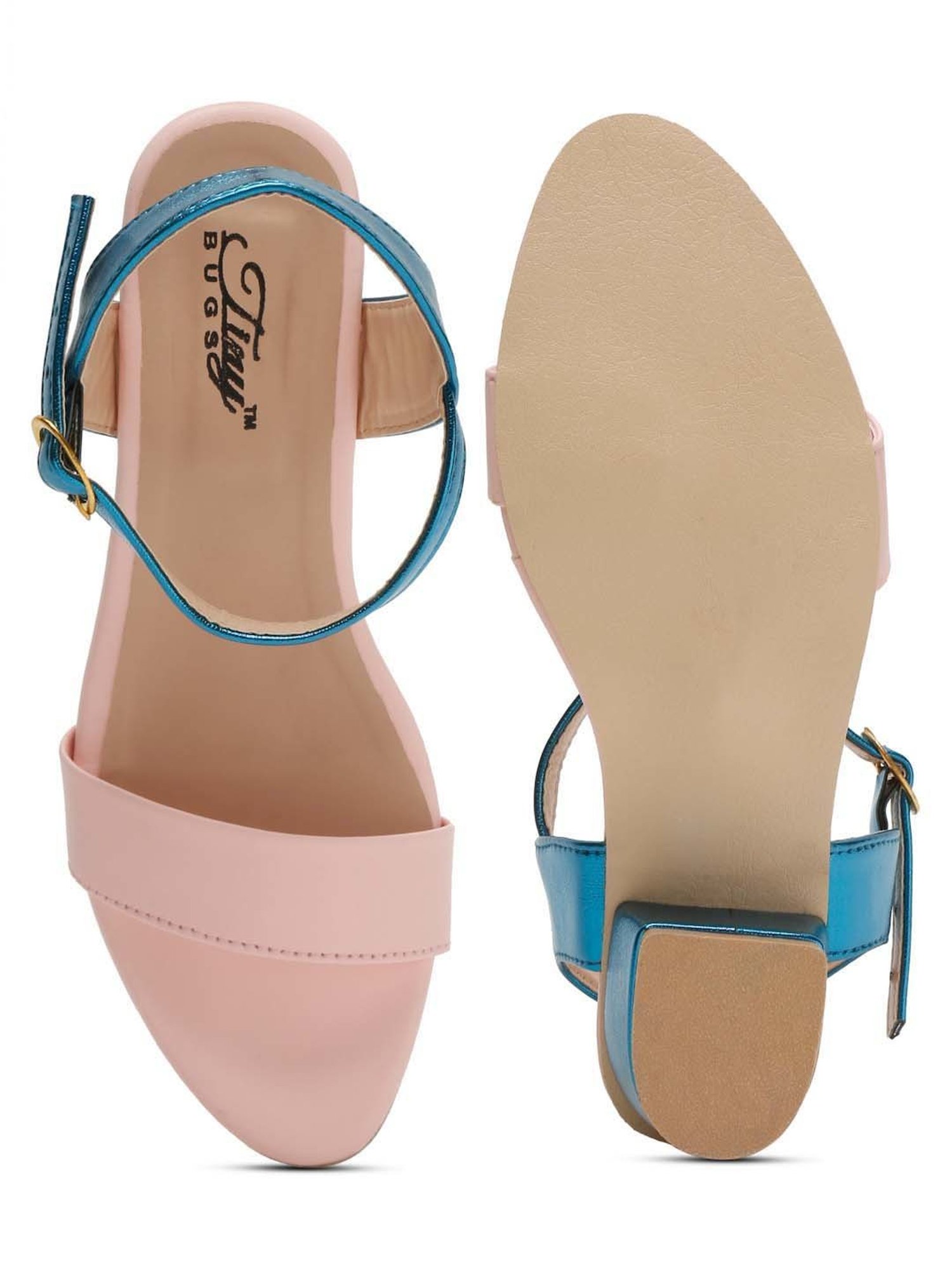 Tiny Bugs Kids Pink & Blue Ankle Strap Sandals