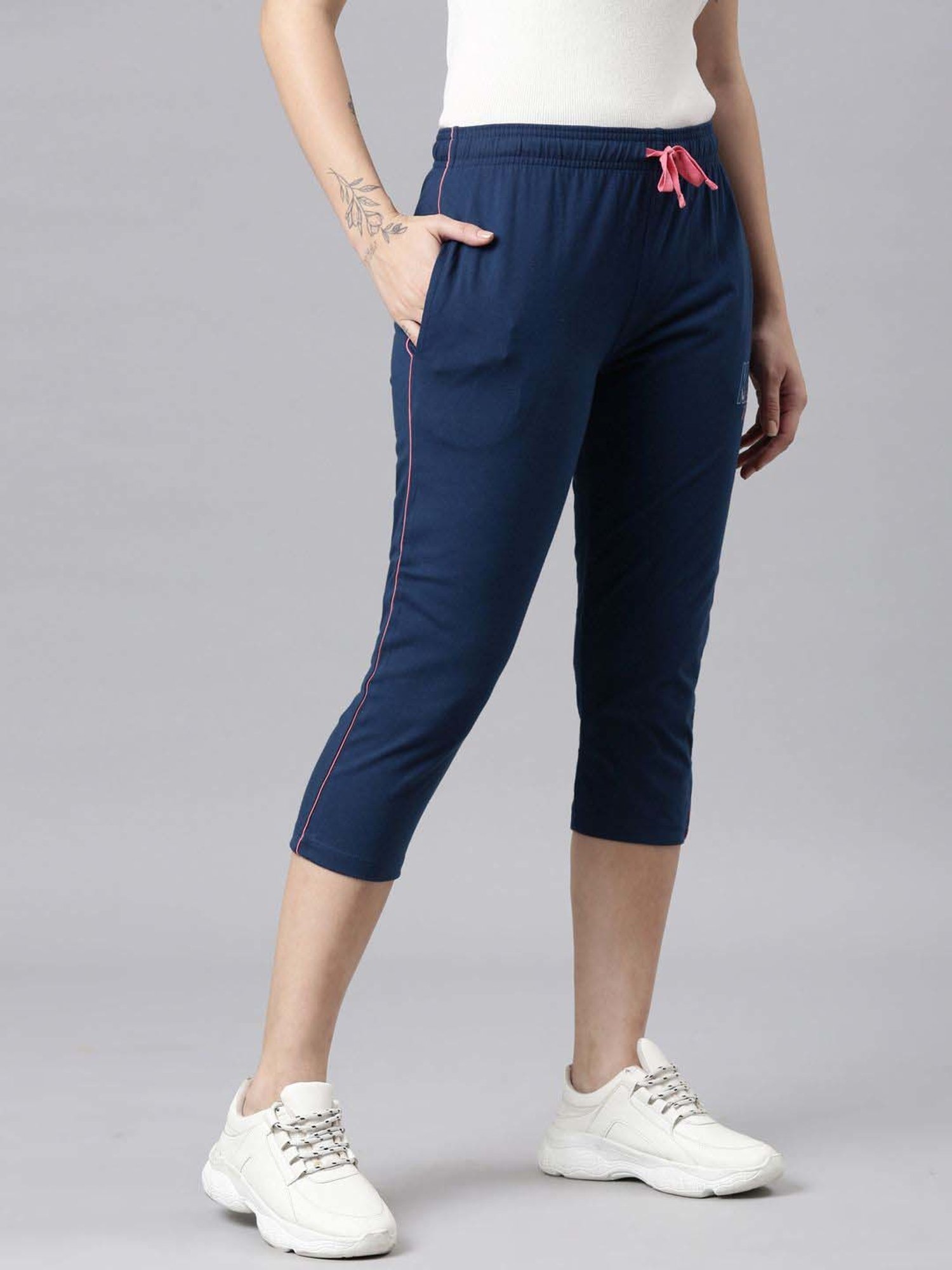 Dixcy Slimz Navy Cotton Graphic Print Capris