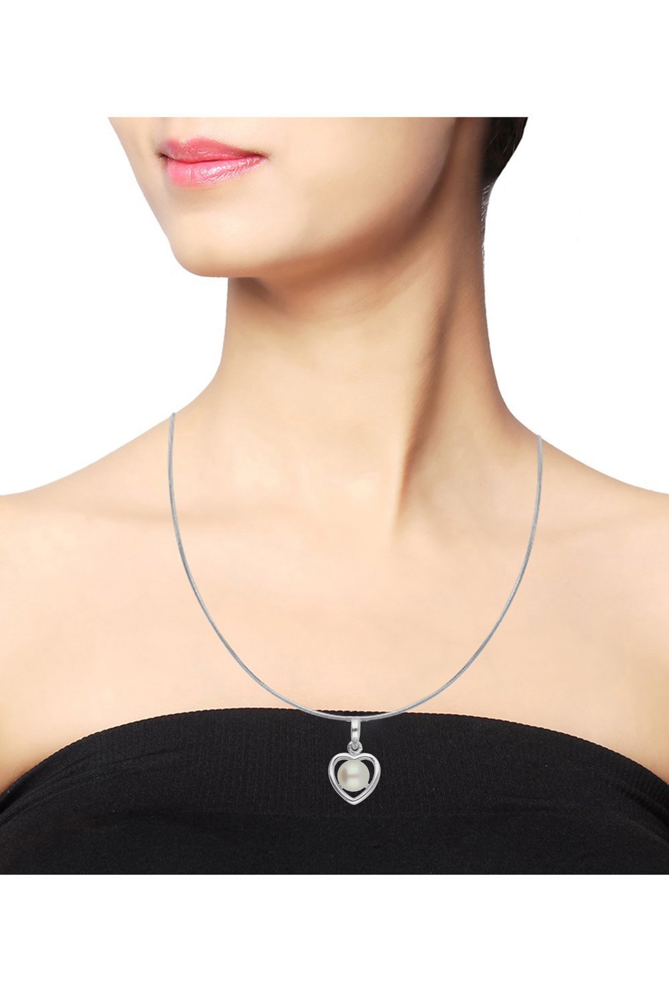 Sri Jagdamba Pearls Heart 92.5 Sterling Silver Pendant