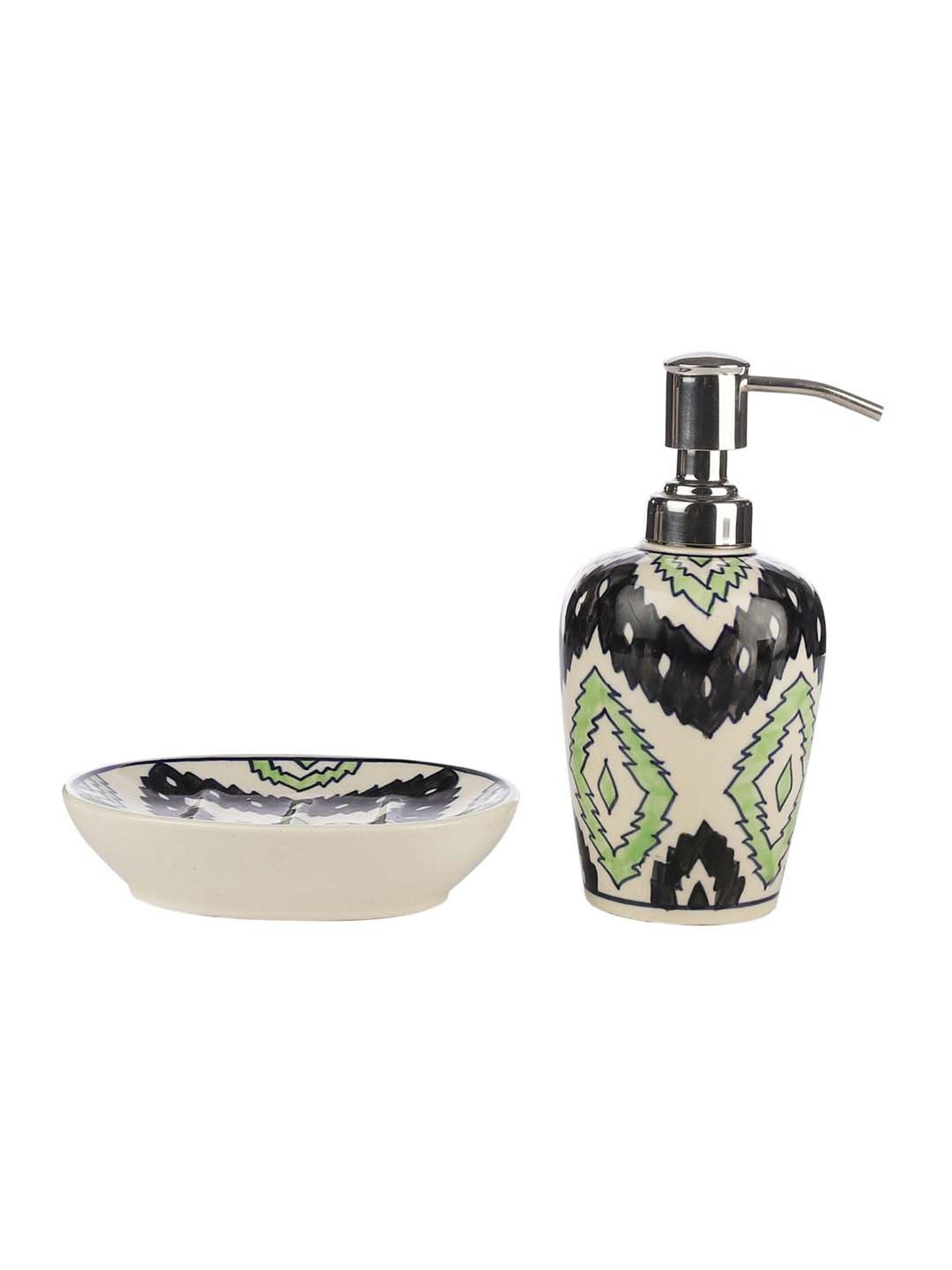 VarEesha Aztec Multicolor Ceramic Bath Accessories - Set of 2