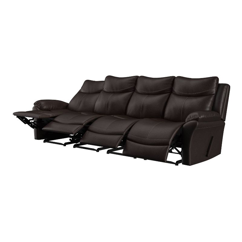 Aaron 4 Seat Wall Hugger Recliner Sofa Renu Leather Coffee Brown - ProLounger