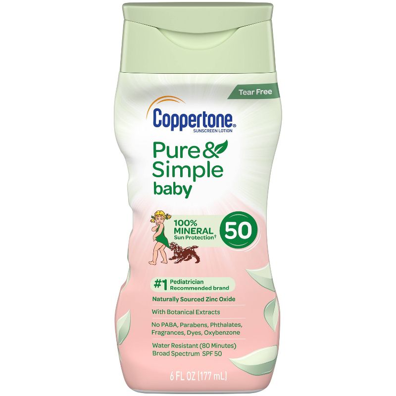 Coppertone Pure & Simple Baby Mineral Sunscreen - SPF 50 - 6 fl oz