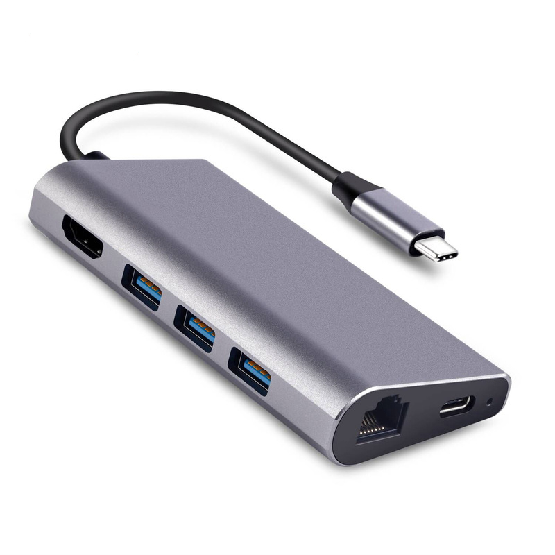 type-c to hdmi rj45 sd, 8 in1 multi-function converter, notebook usb-c docking station