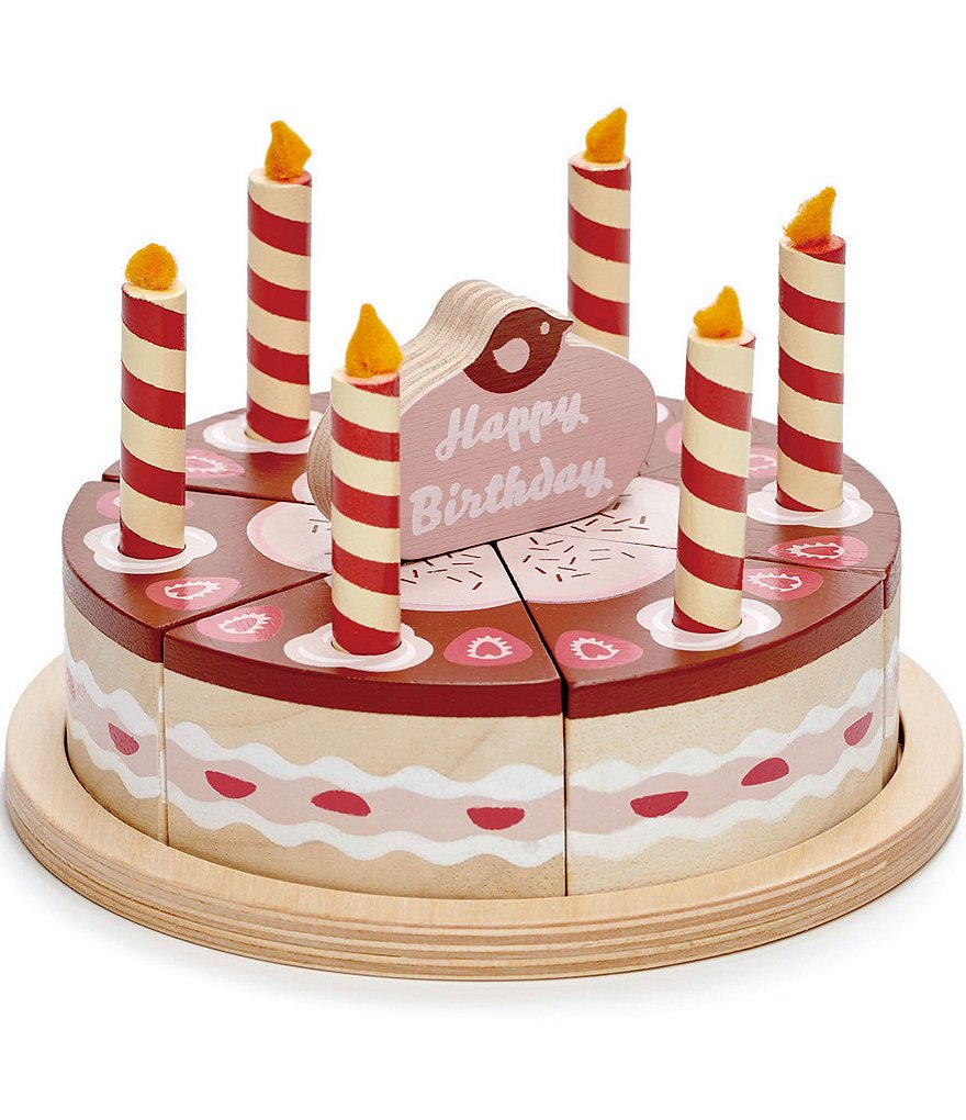 Tender Leaf Toys Chocolate Birthday Cake Wooden Toy Set