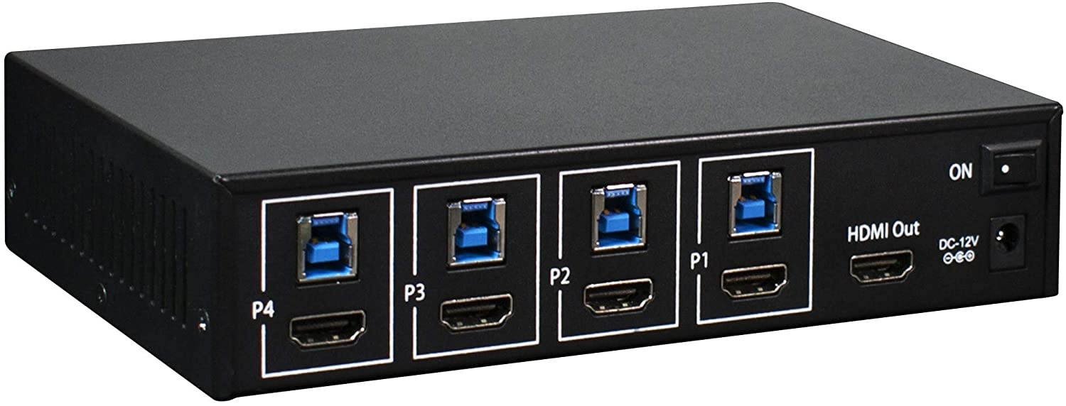 HornetTek Quad HDMI 1080P/60FPS Multiview Switcher USB 3.0 Super KVM