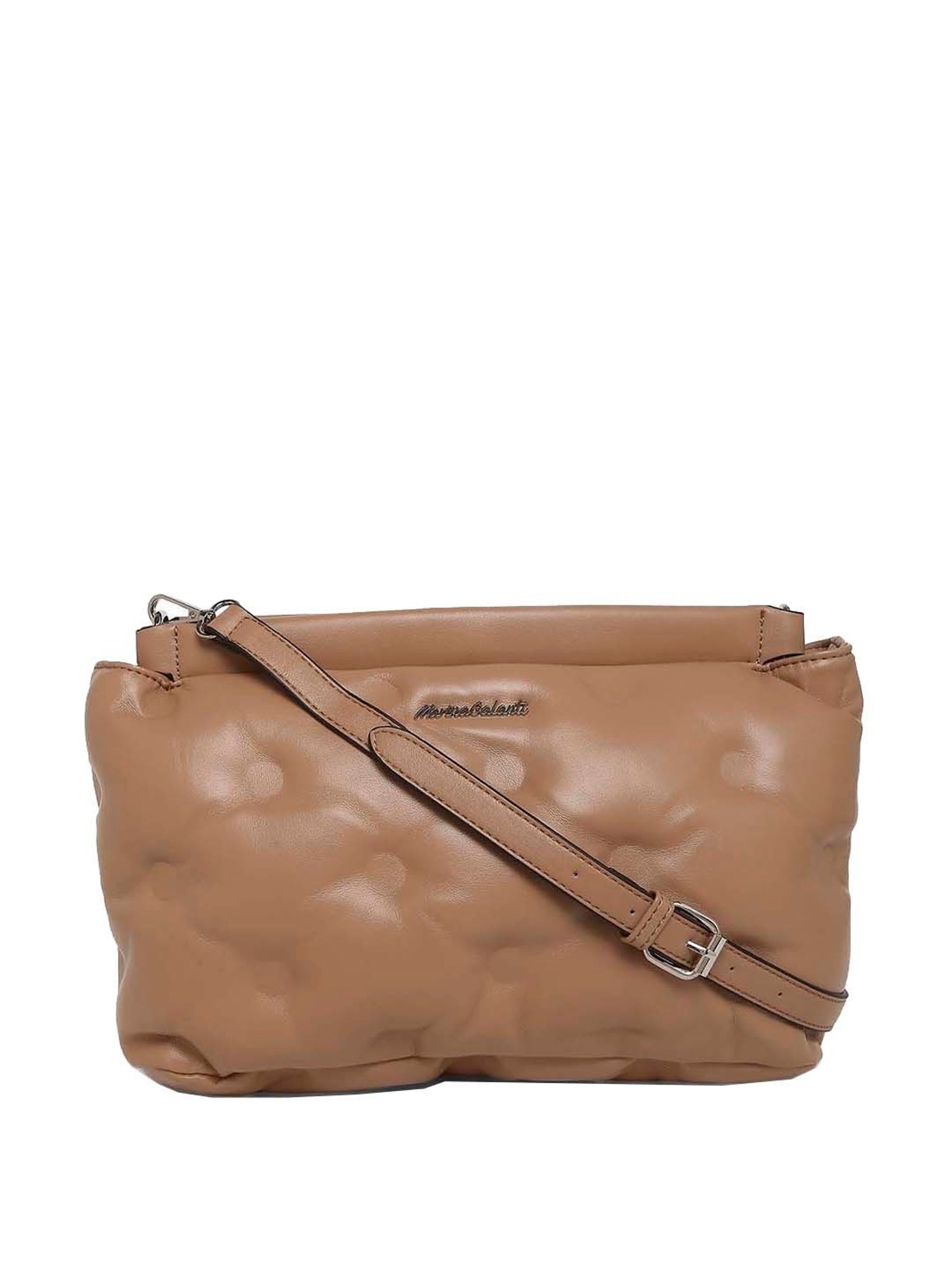 Marina Galanti Brown Textured Medium Sling Handbag