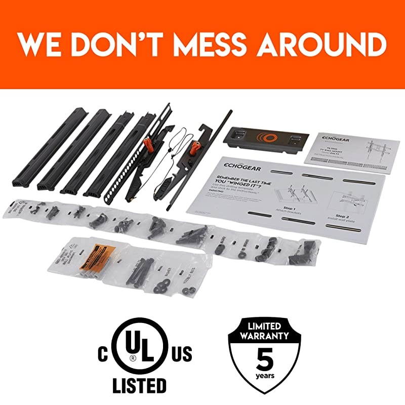 Tilting TV Wall Mount with Low Profile Design for 40 82 TVs Eliminate Glare with 10&ordm; of Smooth Tilt Slides to Center Between Studs Can Be Leveled After Install 2019 Upgrade