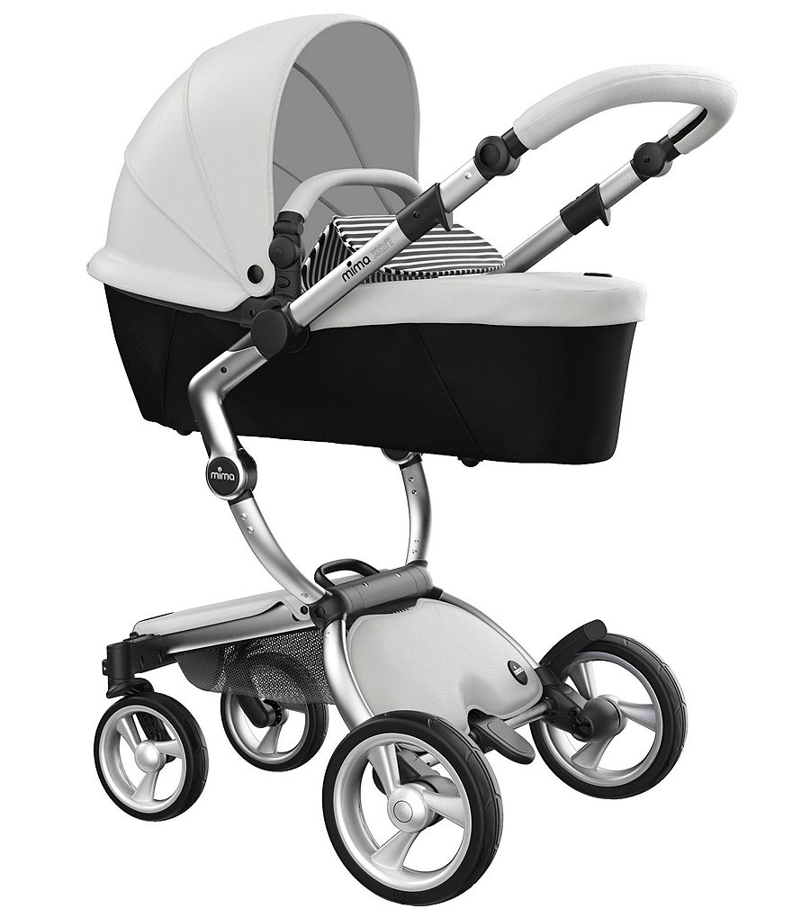 Mima Xari Stroller - Aluminum Chassis with Snow White Reversible Seat and Carrycot