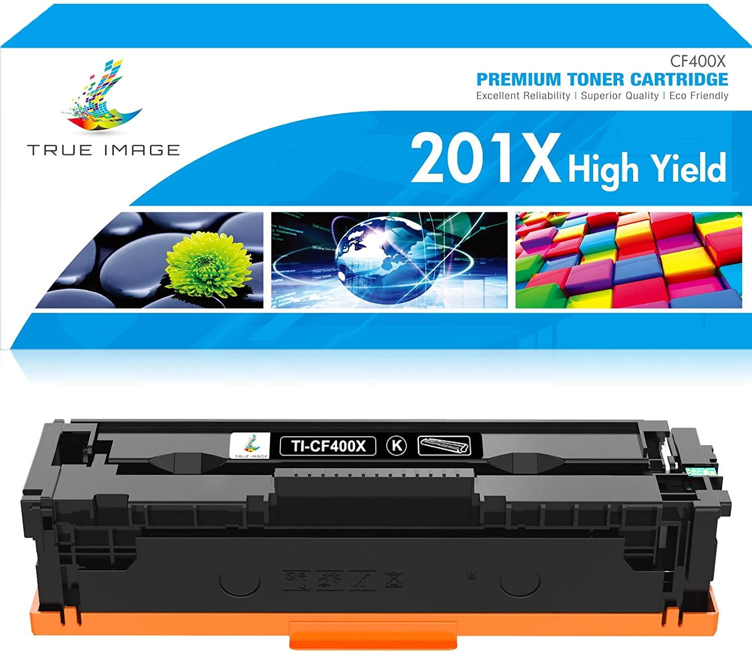 True Image Compatible Toner Cartridge Replacement for HP 201A CF400A 201X CF400X HP Color Laserjet Pro MFP M277dw M252dw M252n M277c6 M277 M252 M252dw Toner Ink (Black, 1-Pack)