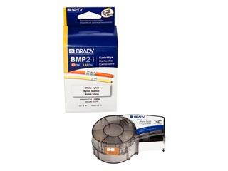 BRADY M21-500-499 Label Tape Cartridge, Black/White, Labels/Roll: Continuous