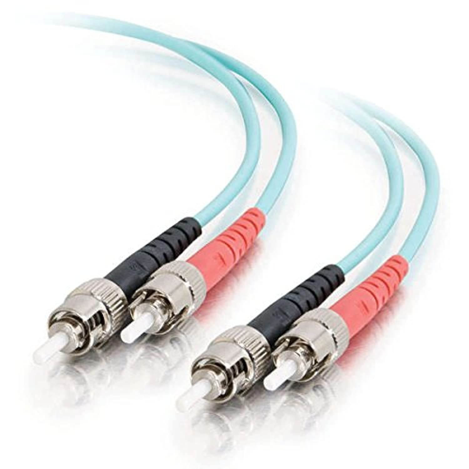 C2G/Cables to Go 36105 10Gb ST/ST Duplex 50/125 Multimode Fiber Patch Cable (5 Meters, Aqua)