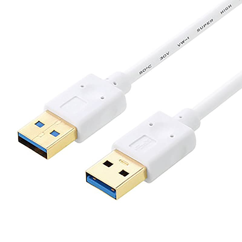 USB Cable Male to Male  USB 30 Type A Male to Type A Male Cable 2 ft for Data Transfer Hard Drive Enclosures Printers Modems Cameras White