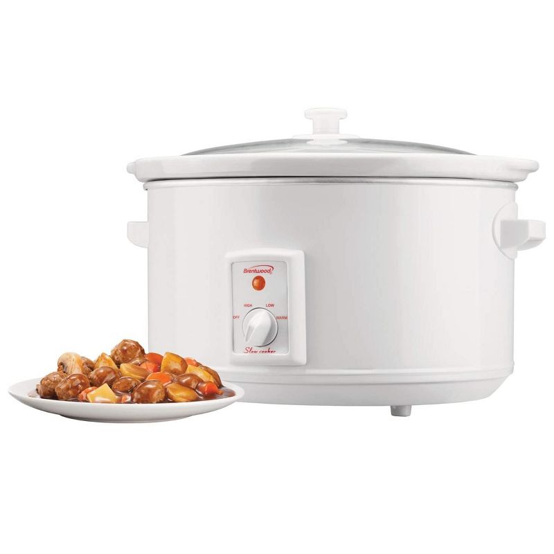 Brentwood 8.0 Quart Slow Cooker in White