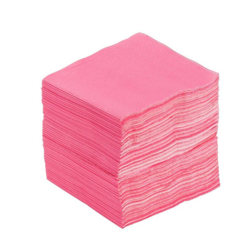 Blue Panda 200-Pack Disposable Paper Napkins Rose Pink Party Supplies 5"x5"