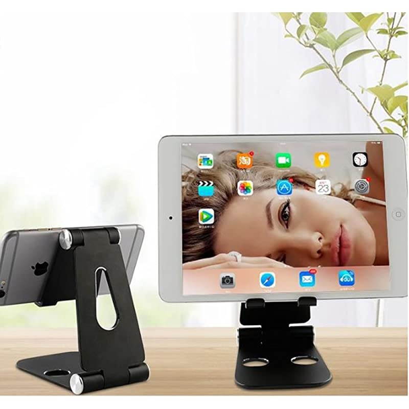 Portable Universal Dual Foldable Adjustable Cell Phone Desk Stand Tablet Stand Compatible with Phone 11 Pro Xs Max Xr X 8 7 6 6s Plus and 47 Inch Devices Black