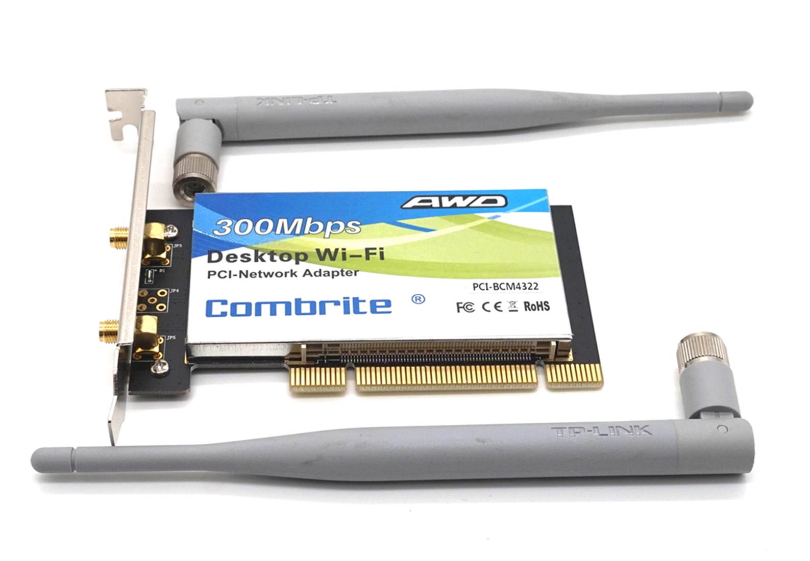 BCM4322 300Mbps 2.4G Wireless Wlan Wifi PCI Card Desktop Adapter With 6dBi wifi Antenna High Speed