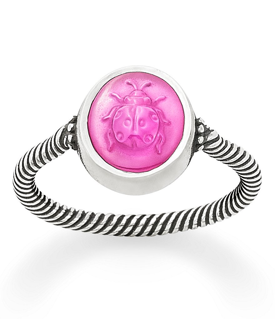 James Avery Sculpted Ladybug Teal Triplet Ring