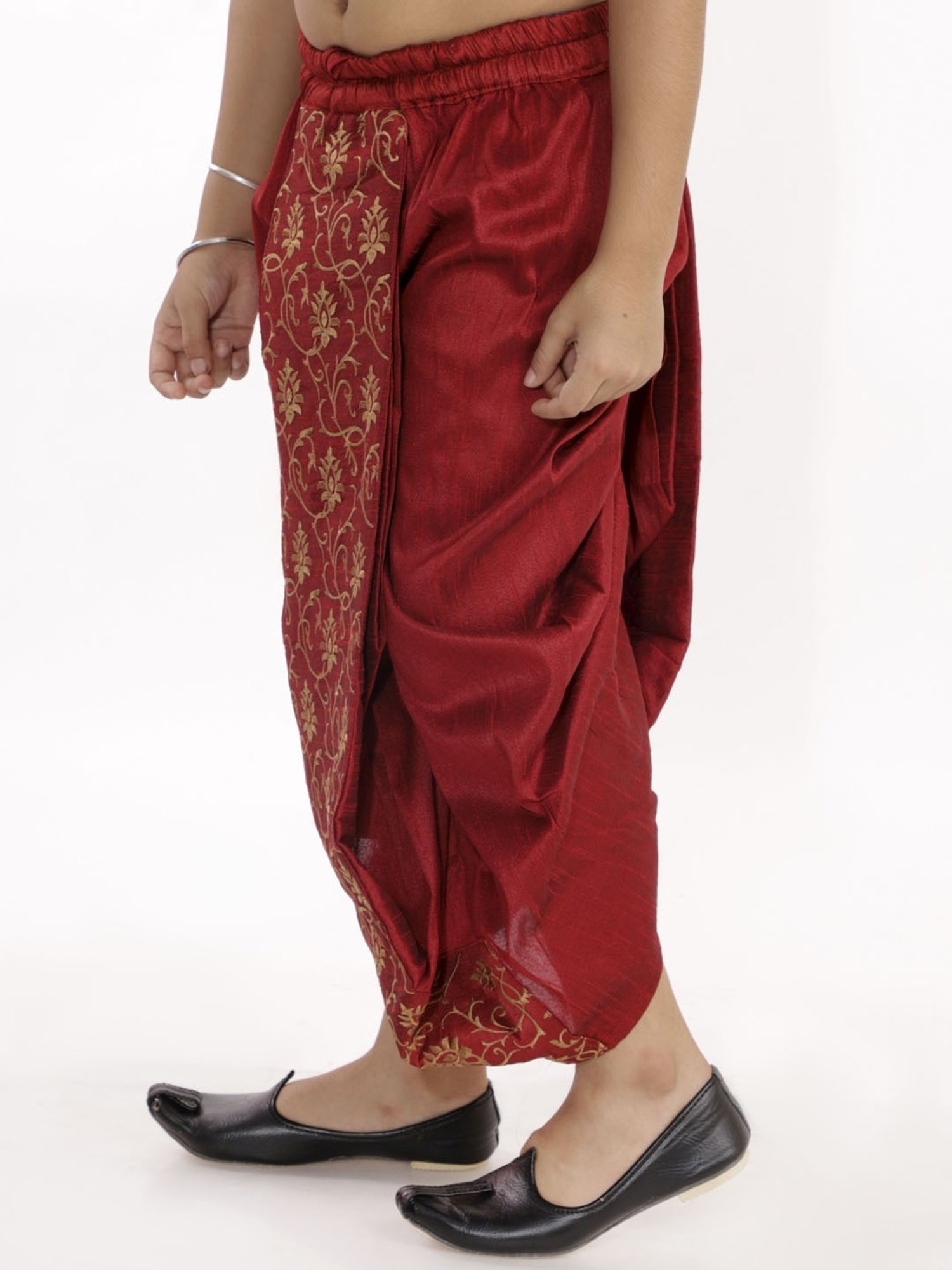 VASTRAMAY Kids Maroon Regular Fit Dhoti