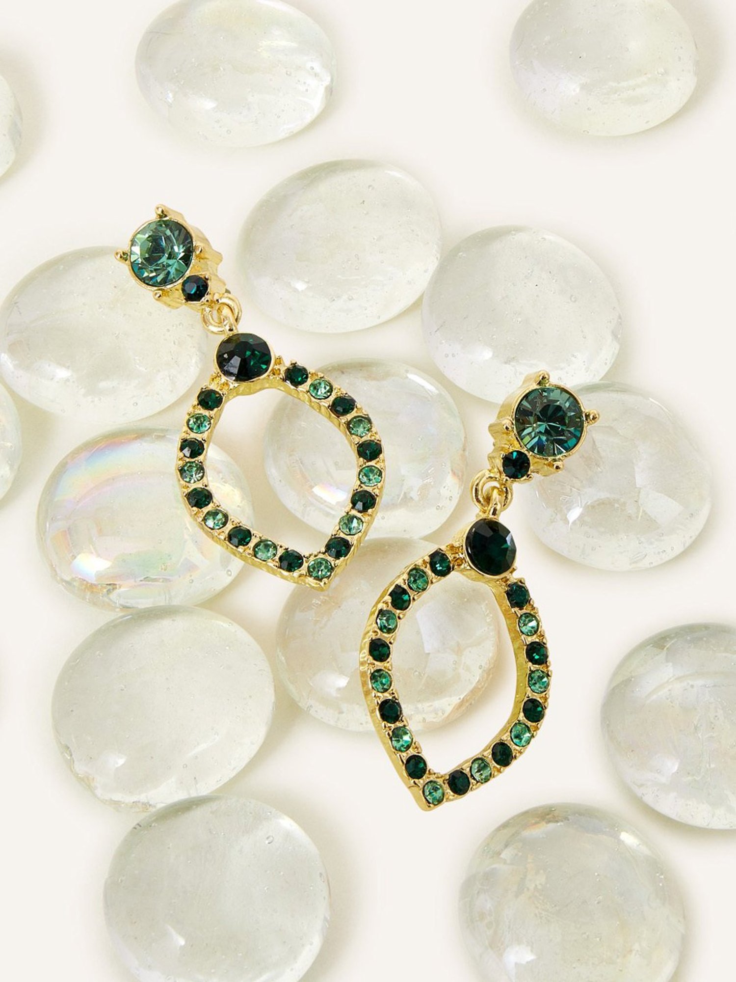 Accessorize London Gem Teardrop Dangler Earrings