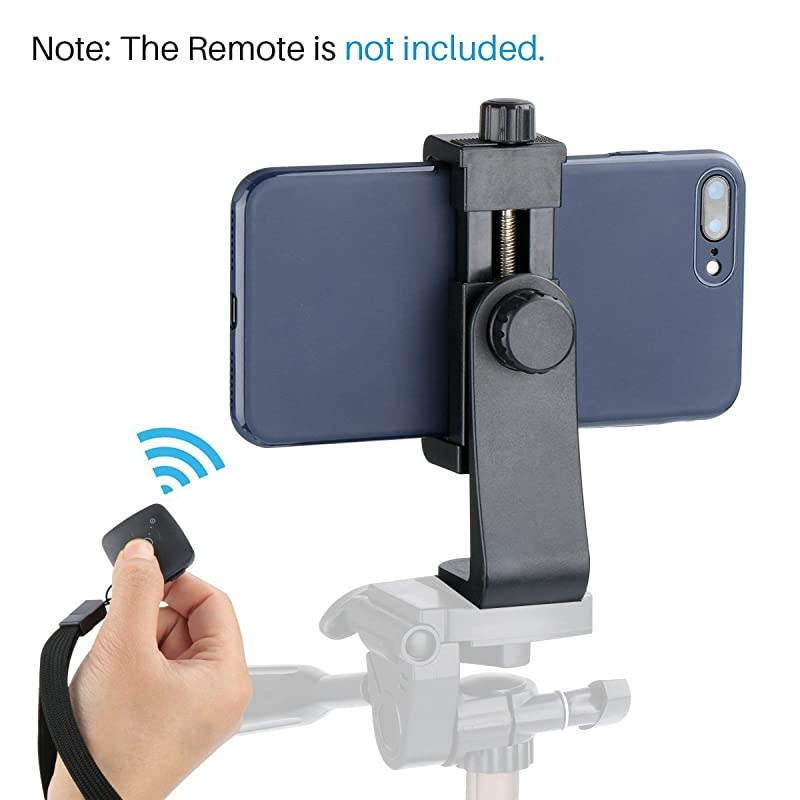 Phone Tripod Mount AdapterVertical Bracket Smartphone HolderCell Phone Clip Clipper Sidekick 360 Degree Smartphone Video Tripod Clamp Compatible for iPhone Xs X 7 Plus Samsung Android