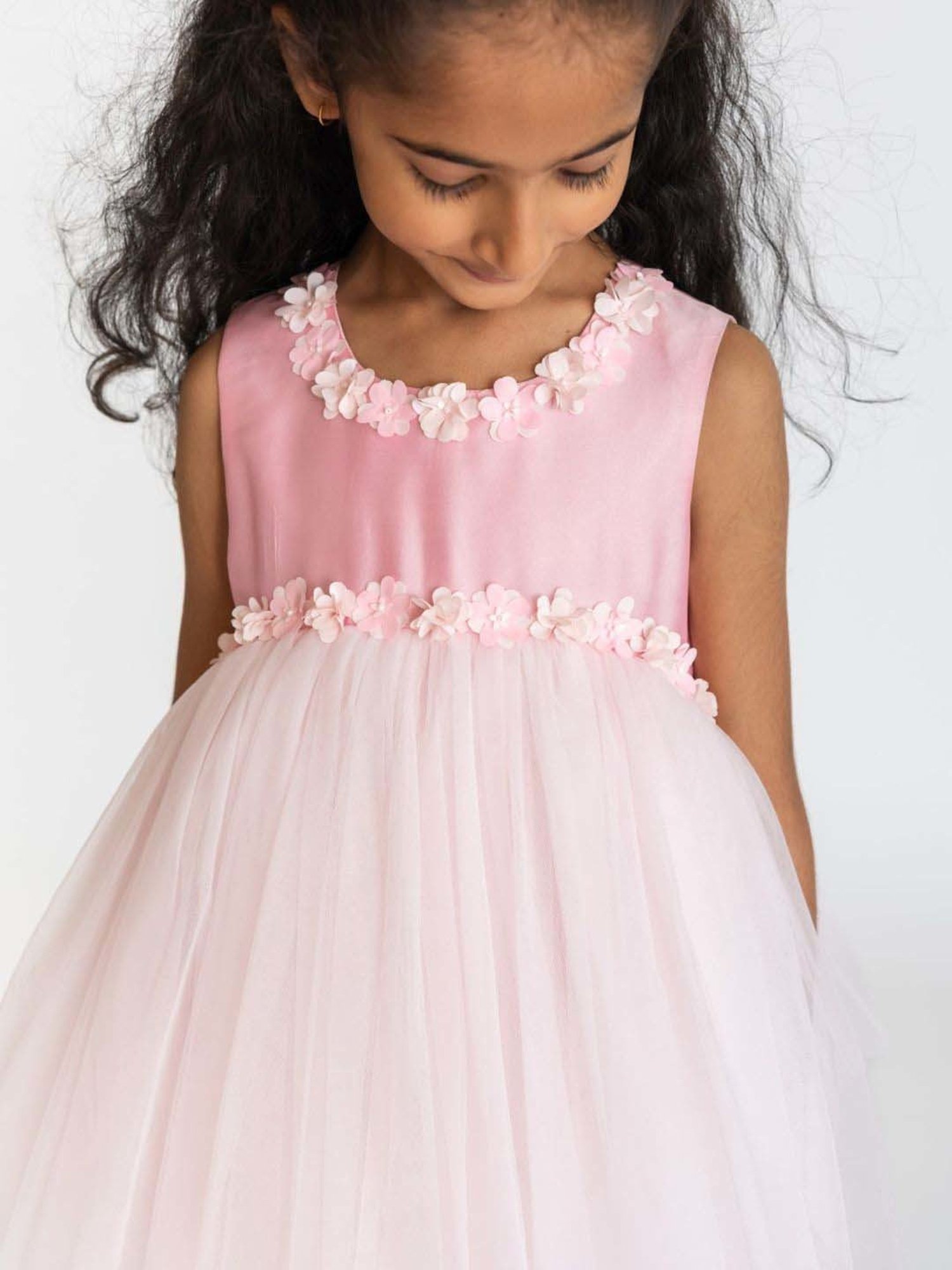 A Little Fable Pink & White Applique Dress