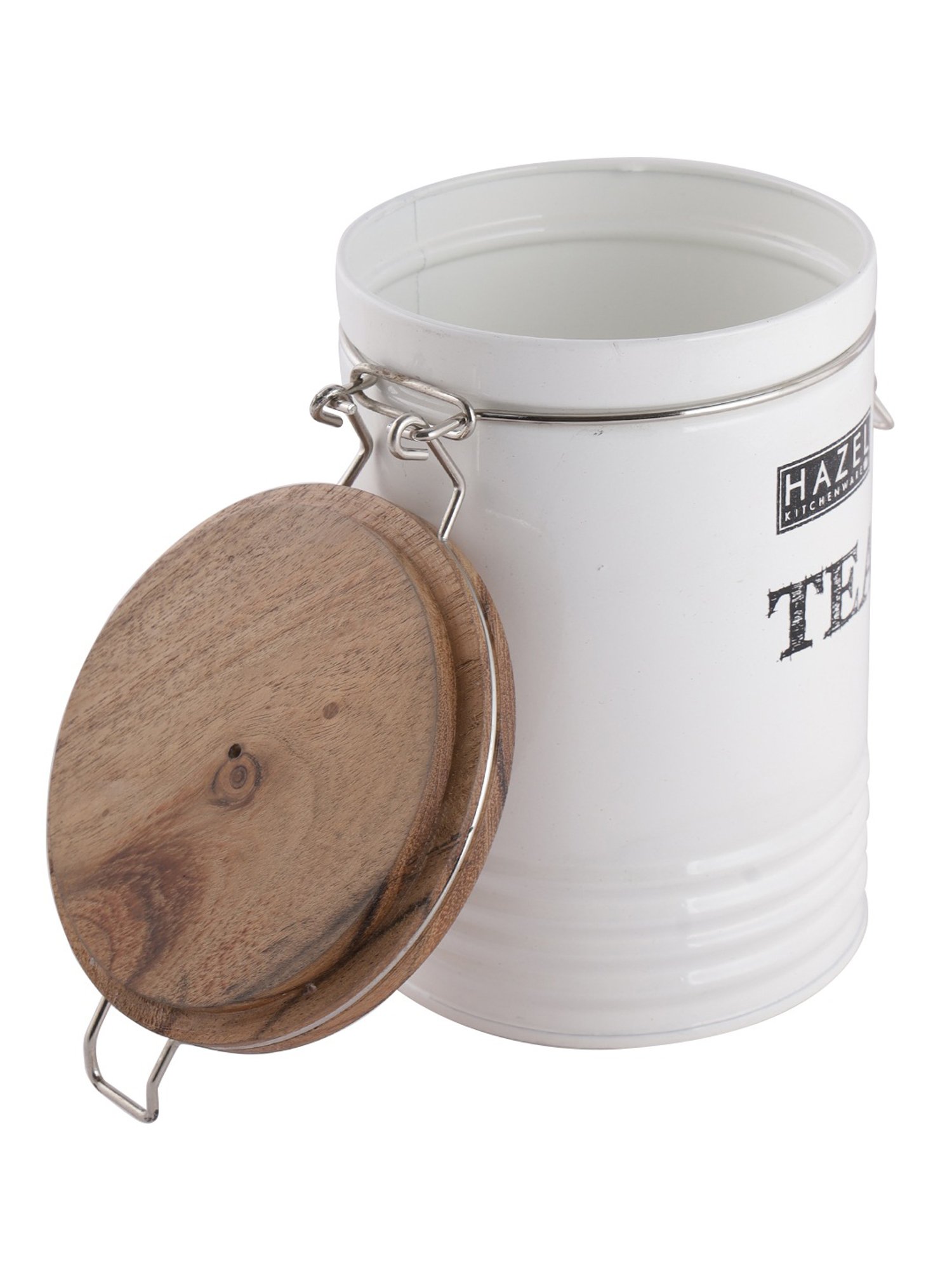 HAZEL White Iron Tea Container with Lid (1.11L)