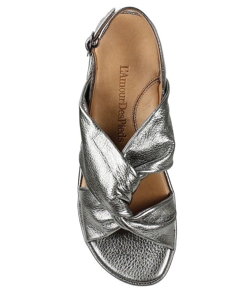 L'Amour Des Pieds Amiens Leather Twist Knot Sandals