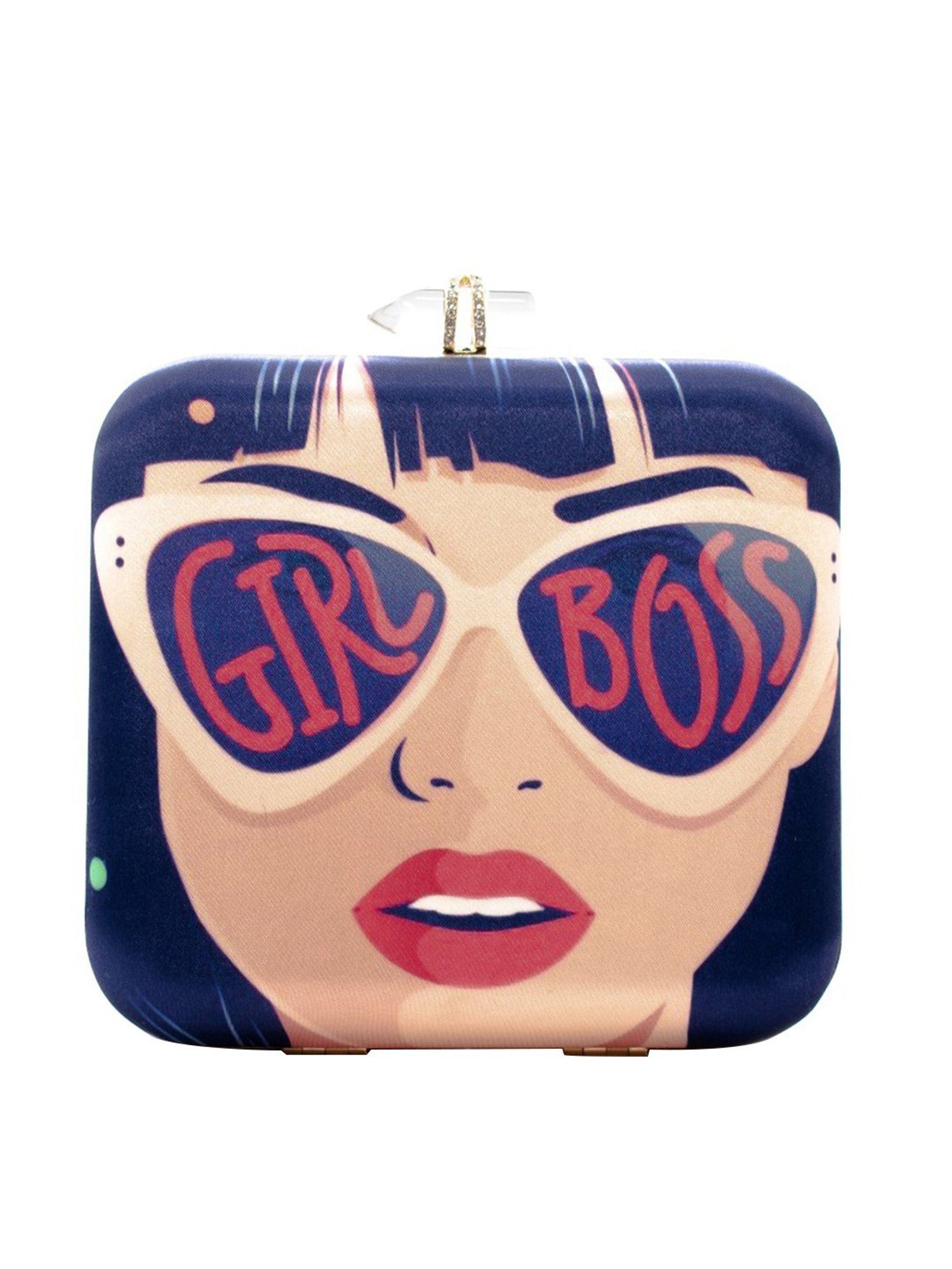 Sugarcrush Navy Satin Clutch