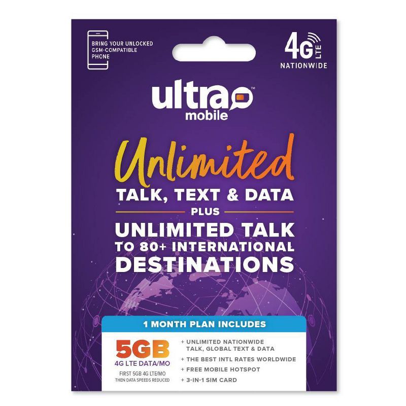 Ultra Mobile 1-Month $29 5GB SIM Kit