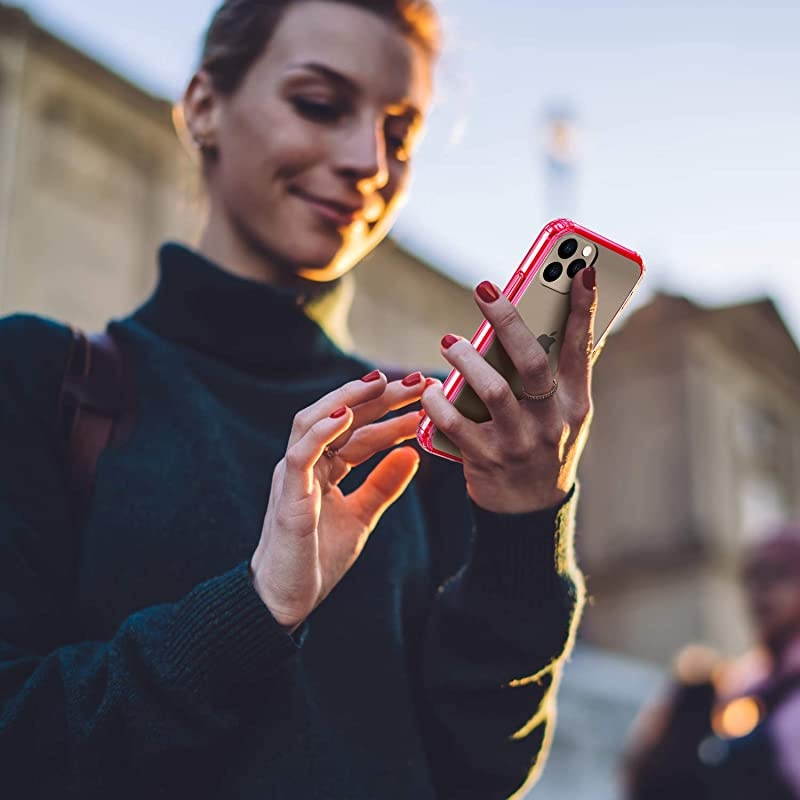 Compatible with iPhone 11 Pro Case Clear AntiScratch Shockproof Cases Cover for iPhone 11 Pro 58 inchRed