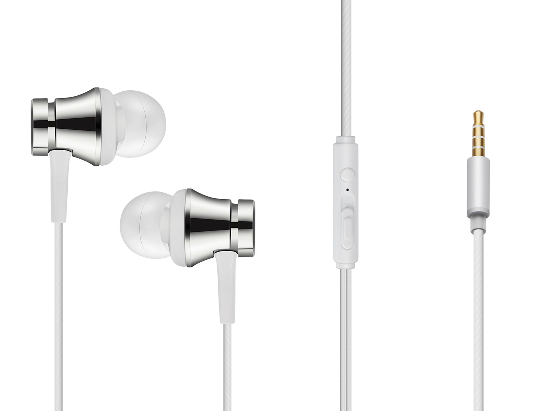 HYS Headset 3.5mm  with Mic Dual Earbuds  In-Ear Stereo Wired White for Phone Samsung Galaxy S6 S5 S4 Note 3