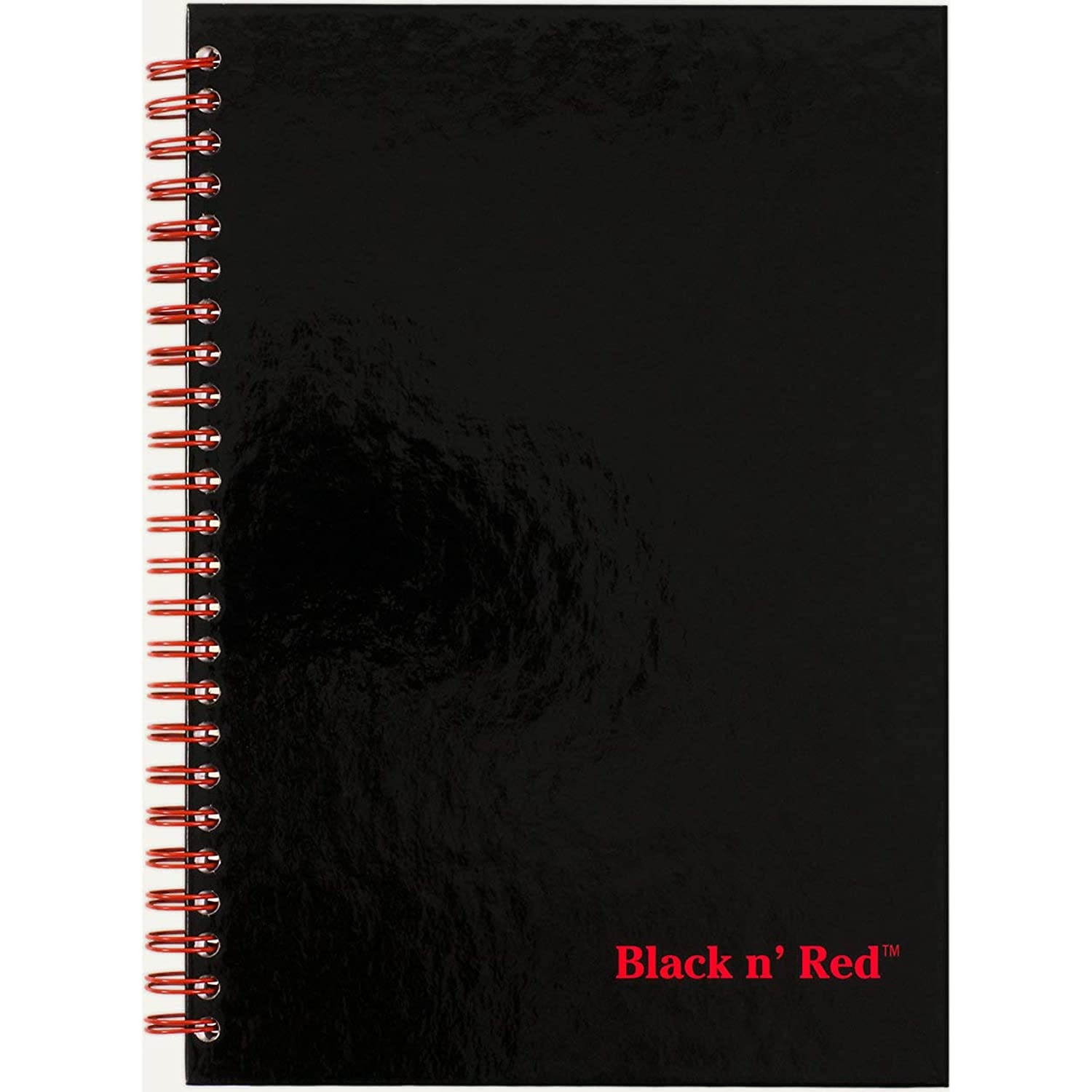 Black n Red Twin Spiral Hardcover Notebook, Medium, Black/Red, 70 Ruled Sheets, Pack of 6 (L67000)