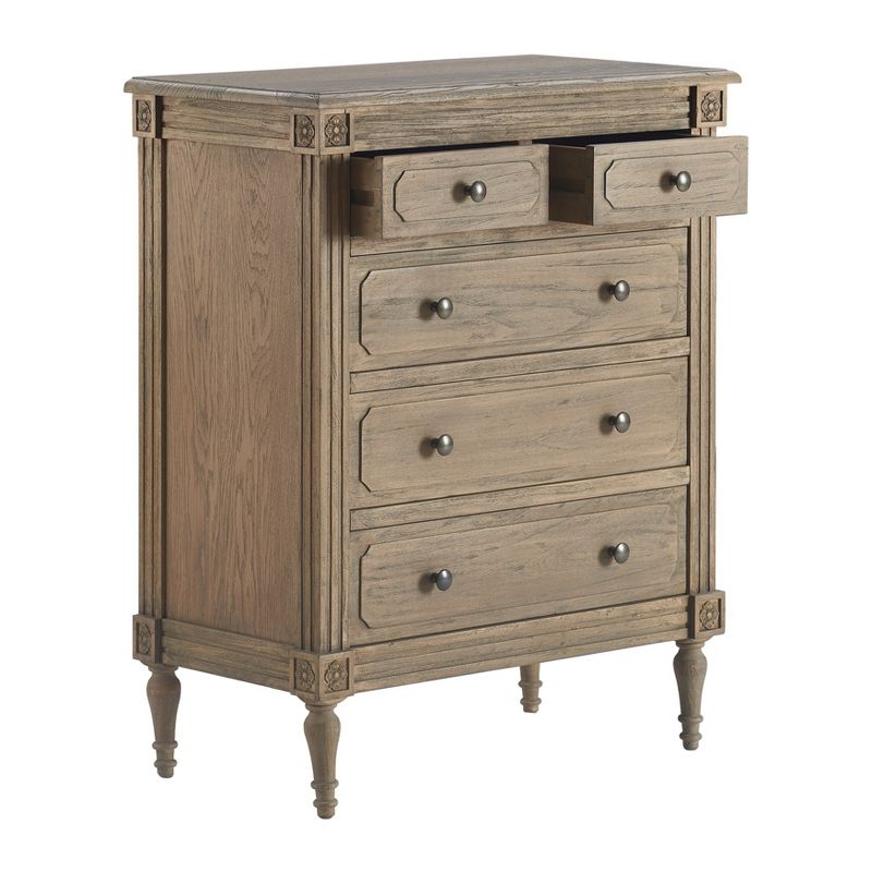 Elmhurst 5 Drawer Chest Antique Wood - Finch
