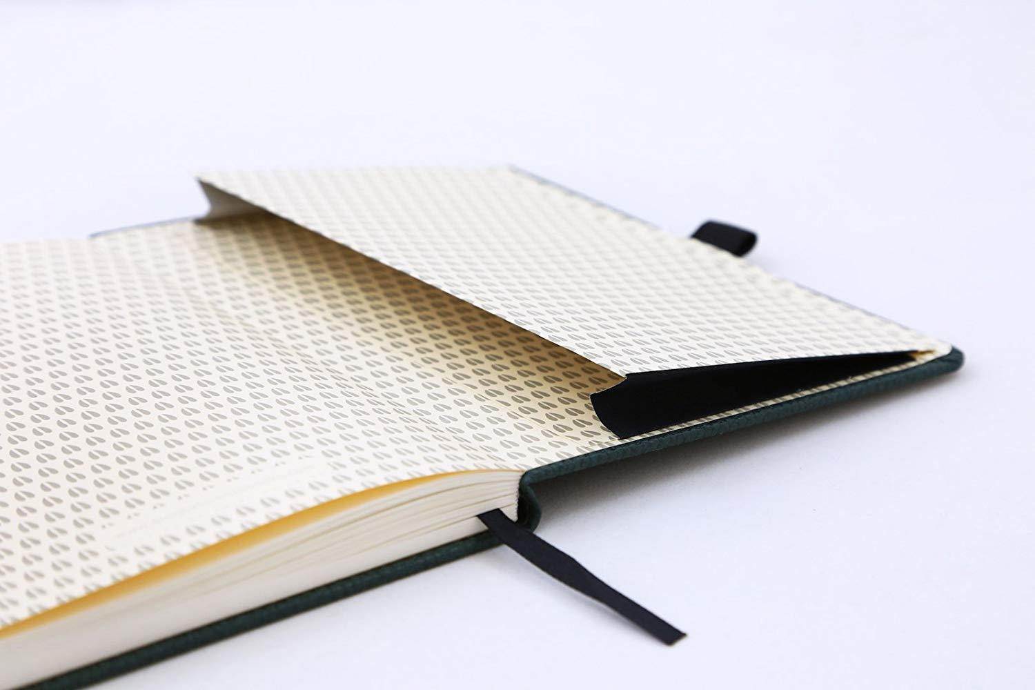 Dingbats Wildlife Medium A5+ (6.3 x 8.5) Hardcover Notebook - PU Leather, Micro-Perforated 100gsm Cream Pages, Inner Pocket, Elastic Closure, Pen Holder, Bookmark (Lined, Green Deer)