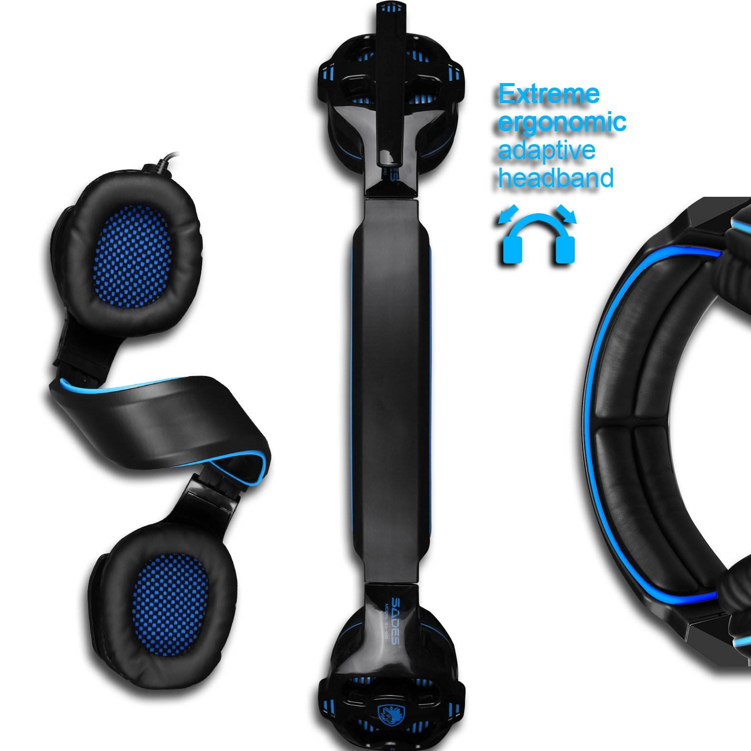 Sades SA-810 Multi-platform Compatible Over-Ear Stereo Bass Gaming Headphone with Noise Isolation Microphone - Black