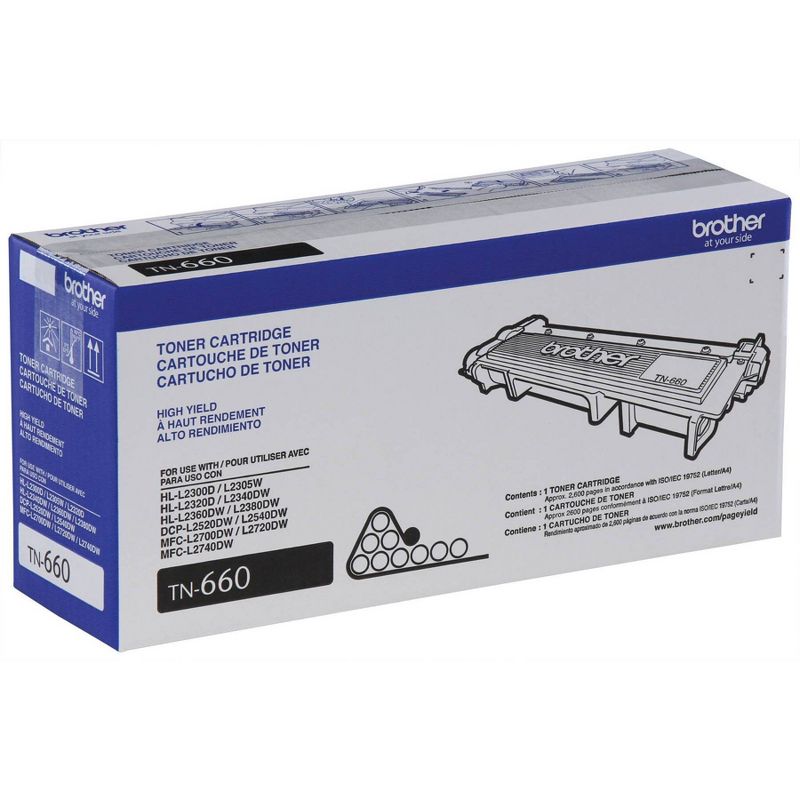 Brother Genuine TN660 High-Yield Black Toner Cartridge - Black (TN660)