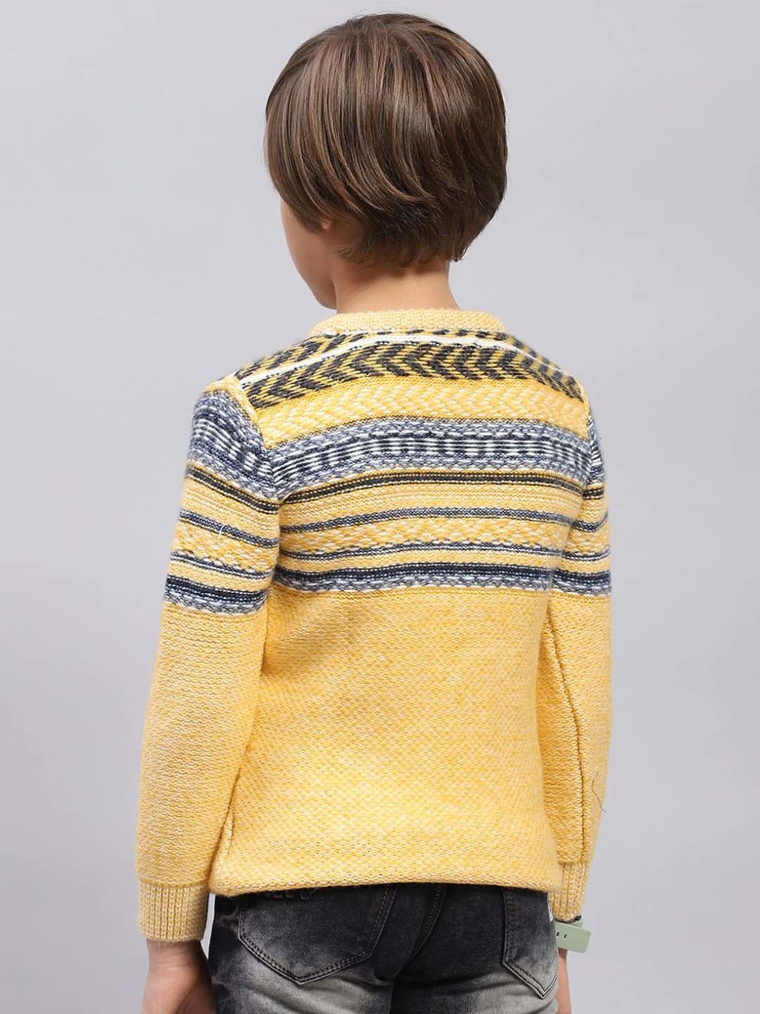 U.S. Polo Assn. Kids Black Self Design Sweater