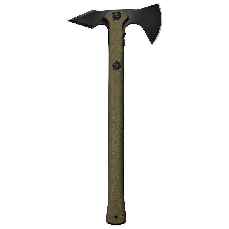 Cold Steel 90PTHG 19 Inch 29 Ounce Carbon Steel Camping Survival Tactical Trench Hawk Tomahawk Throwing Axe with Wedge Spike and Sheath, Green