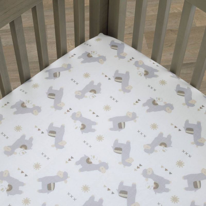 NoJo Mama's Little Llama All Over Print Crib Sheet
