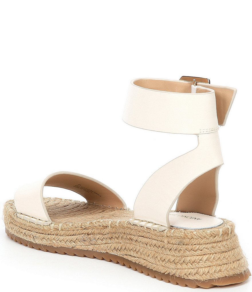 Antonio Melani Fosterr Leather Ankle Strap Espadrille Wedges