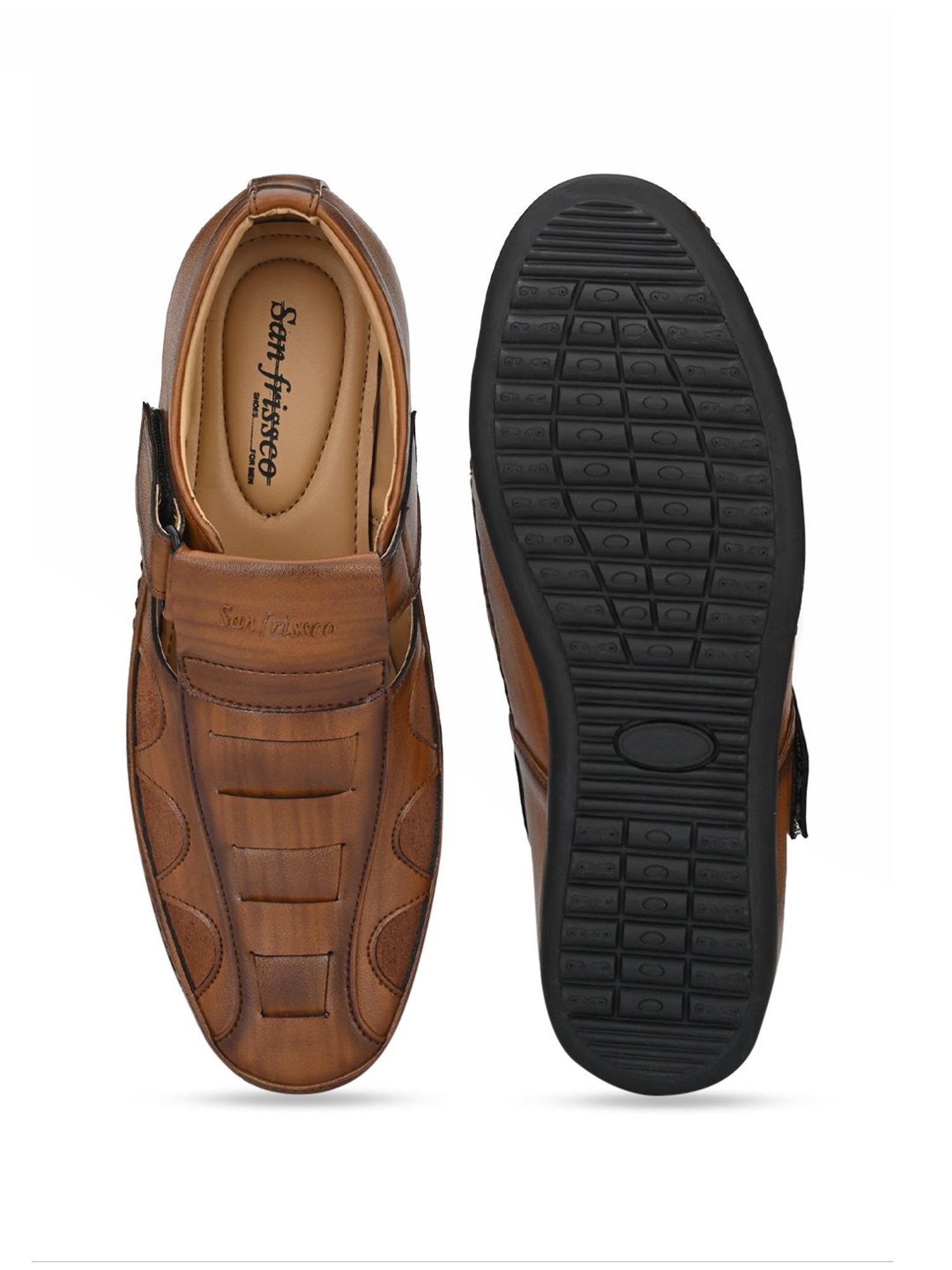 San Frissco Men's Tan Fisherman Sandals