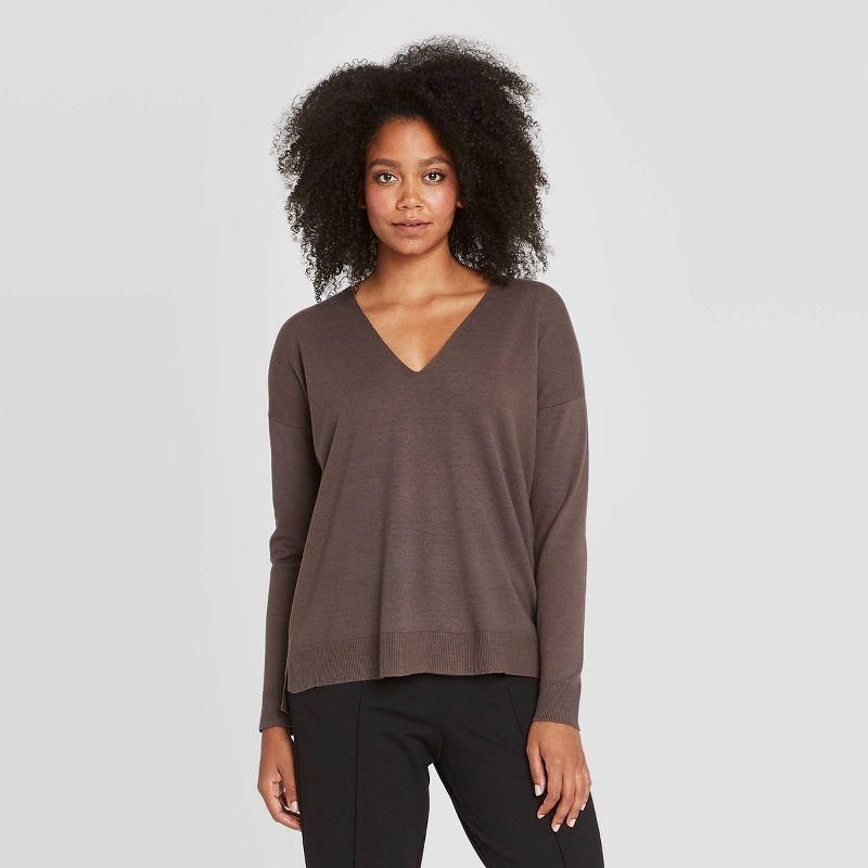 J.McLaughlin Jamey Crew Neck Button Trim Raglan Sleeve Sweater