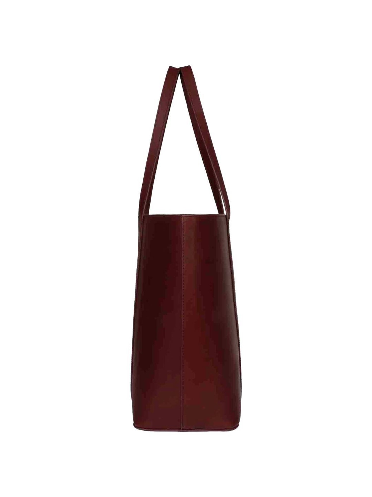 Saint G Maroon Solid Medium Shoulder Handbag