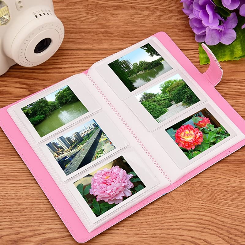Wallet PU Leather Photo Album Compatible with Fujifilm Instax Mini 11 9 8 90 26 7s Instant Camera Film Polaroid Snap Zip Z2300 PIC300 Film Pink