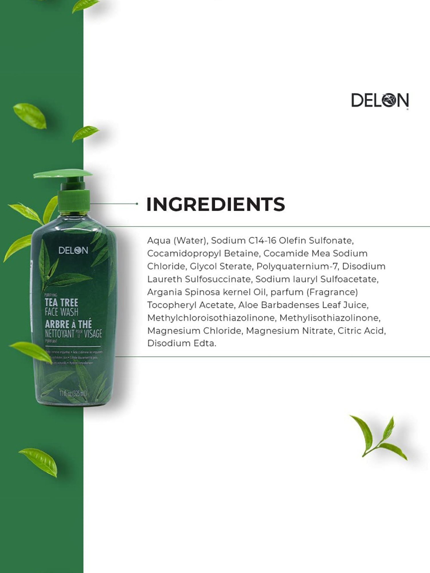 Delon Purifying Tea Tree Face Wash - 325 ml
