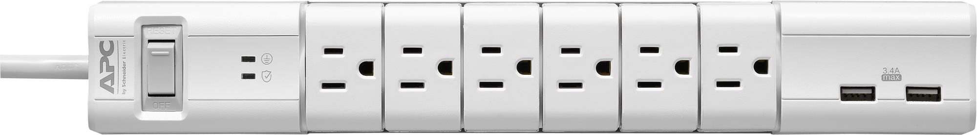 APC by Schneider Electric SurgeArrest Essential 6-Outlet Surge Suppressor/Protector