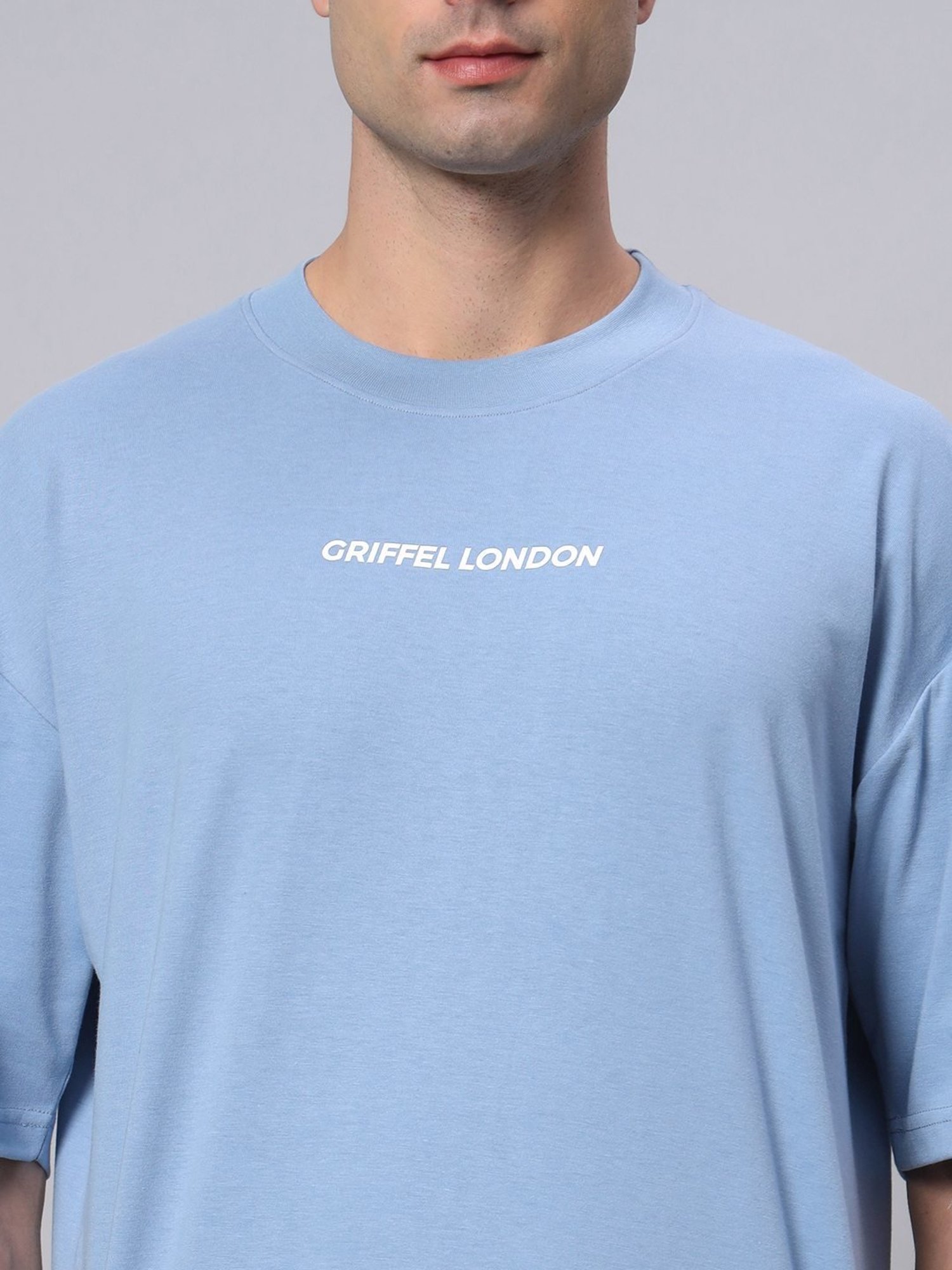 Griffel Aqua Cotton Loose Fit Printed T-Shirt