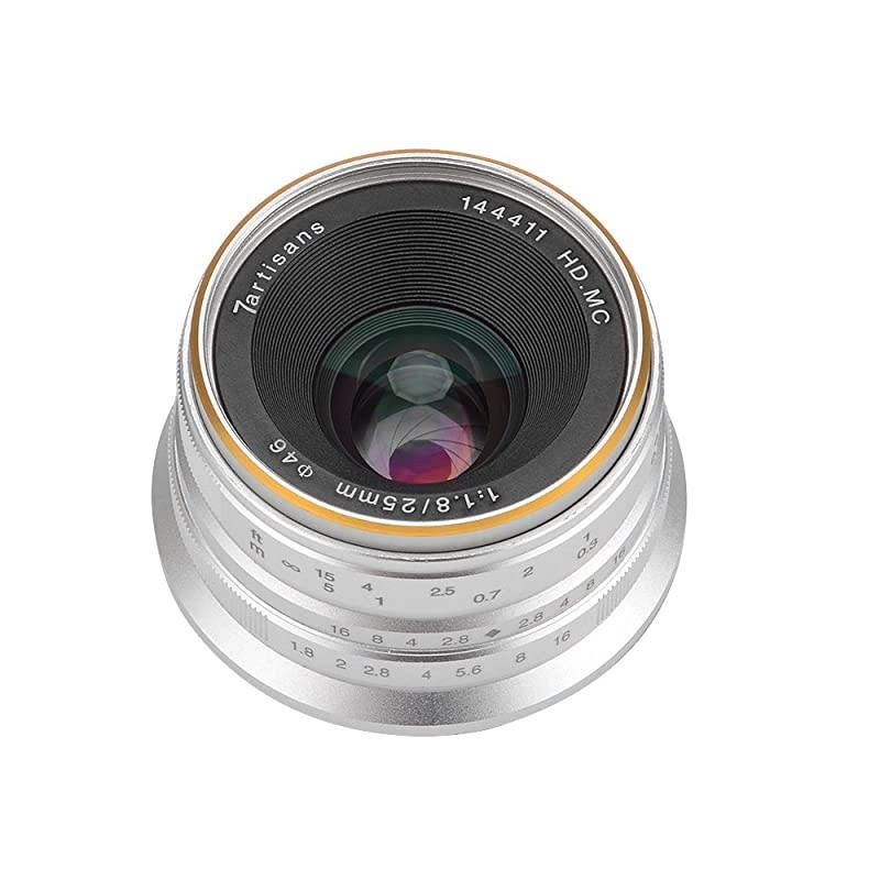 25mm F1.8 APS-C Manual Focus Fixed Lens Compatible with Fujifilm Fuji Cameras X-A1 X-A10 X-A2 X-A3 X-at X-M1 XM2 X-T1 X-T10 X-T2 X-T20 X-Pro1 X-Pro2 X-E1 X-E2 X-E2s - Black